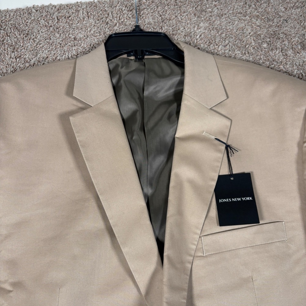 Jones New York Corey Mens R46 Olive Beige 100% Cotton 2-Button Blazer Sport Coat